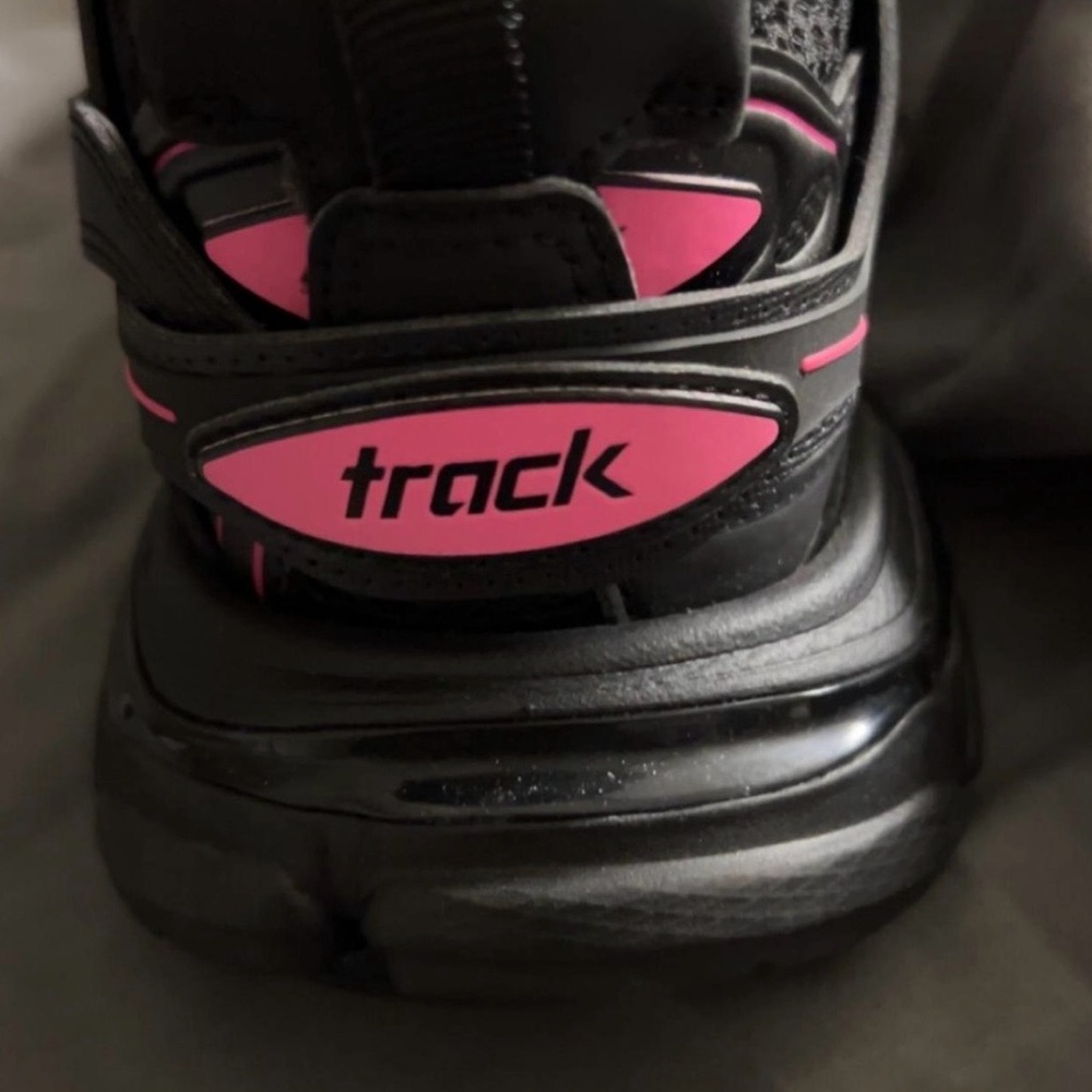 Balenciaga Black and Pink Track Sneakers